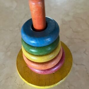 Holgate Wooden Stacking Ring Toy 1949 Dated Vintage Antique USA